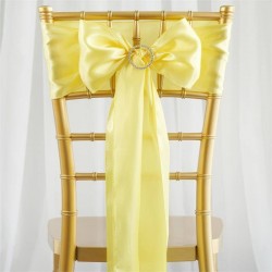 Noeud de chaise satin jaune pale