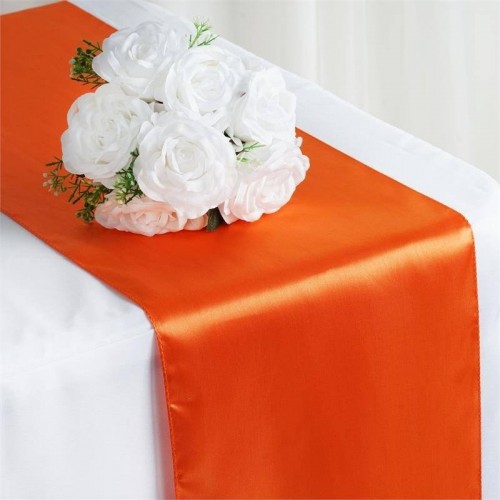 Chemin de table satin orange