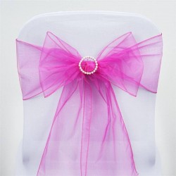 Noeud de chaise organza fuchsia