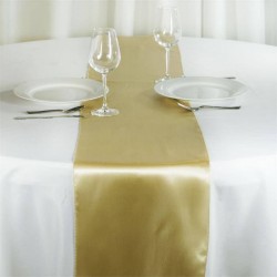 Chemin de table mariage satin champagne