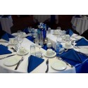 Chemin de table satin bleu roi