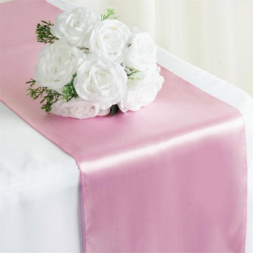 Chemin de table satin blush