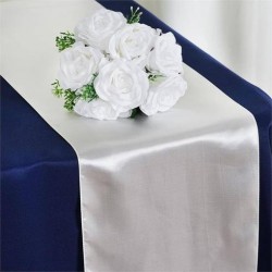 Chemin de table mariage satin ivoire