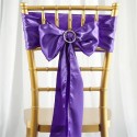 Noeud de chaise mariage satin violet