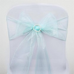 Noeud de chaise organza bleu ciel