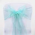 Noeud de chaise  organza bleu turquoise