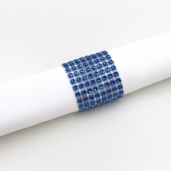 Rond de serviette strass bleu roi par 5