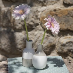 2 vases scandinaves gris et blanc