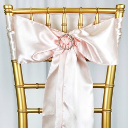 Noeud de chaise satin rose pale