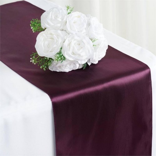 Chemin de table satin pourpre