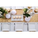 Chemin de table mariage sequin or