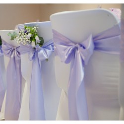Noeud de chaise mariage satin parme
