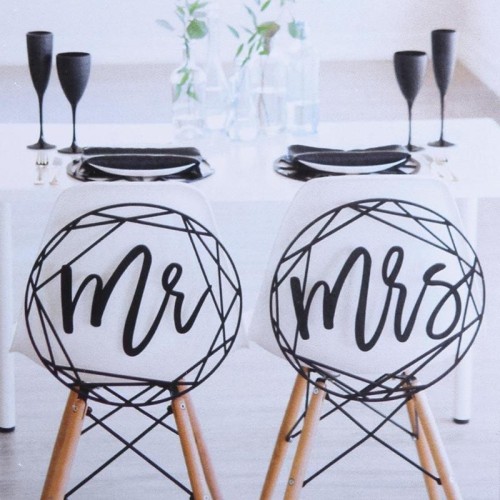 Mr & Mrs graphique noir