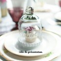 Mini cloche en verre sur socle