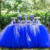 Jupe de table en tulle bleu roi