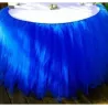 Jupe de table en tulle bleu roi