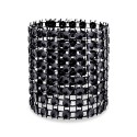 Rond de serviette strass noir par 5