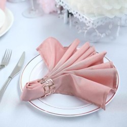 Serviette de table rose poudré par 5