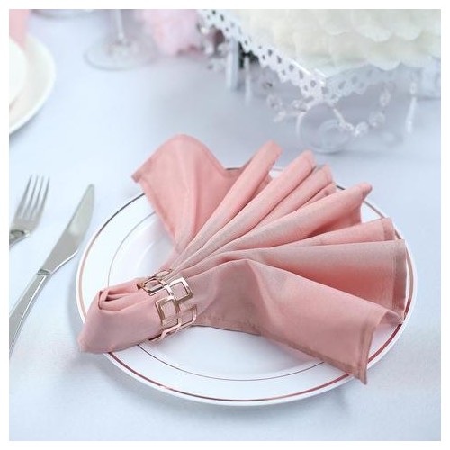 Serviette de table rose poudré par 5