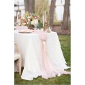 Chemin de table mousseline blush