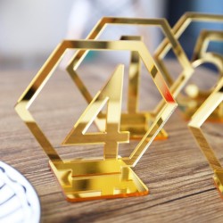 Numéro de table hexagonal en plexi par10