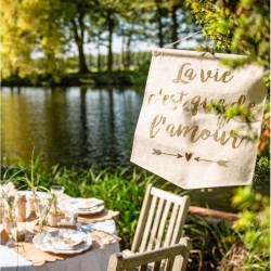 Bannière de mariage en lin