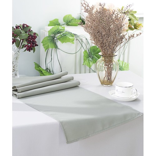 Chemin de table polyester gris perle