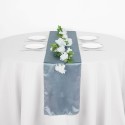 Chemin de table mariage satin bleu gris