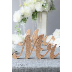 Mr & Mrs pailletté rose gold