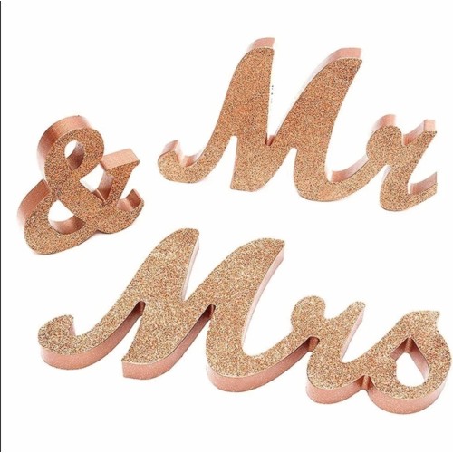 Mr & Mrs pailletté rose gold