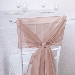 Drapé de chaise en mousseline blush