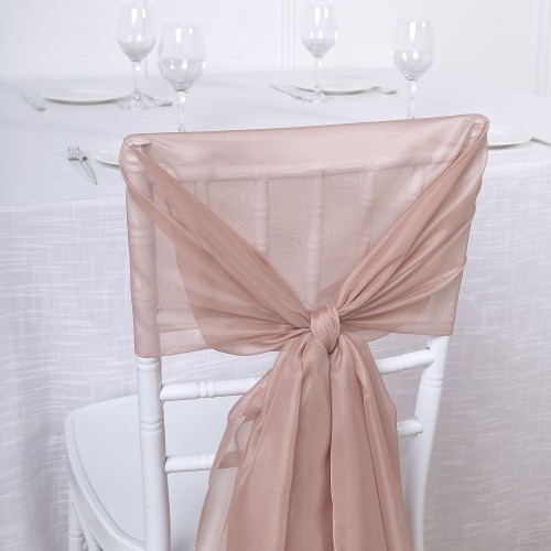 Drapé de chaise en mousseline blush