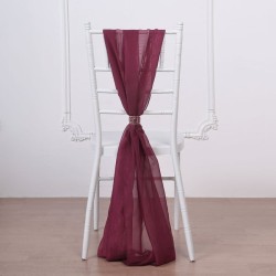 Drapé de chaise en mousseline bordeaux