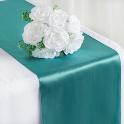 Chemin de table satin turquoise