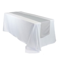 Chemin de table polyester gris perle