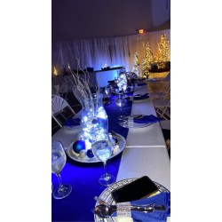 Chemin de table polyester bleu roi