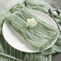 Serviette de table gaze de coton sauge