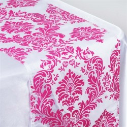 Chemin de table baroque violet et blanc