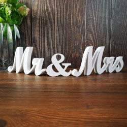 Mr & Mrs blanc pour table d'honneur