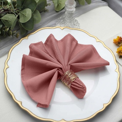 Serviette de table rose cannelle par 5