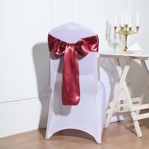 Noeud de chaise mariage satin bordeaux