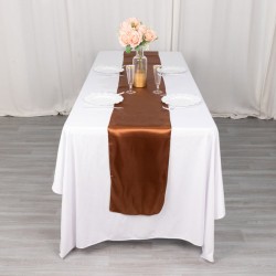 chemin de table satin marron glacé