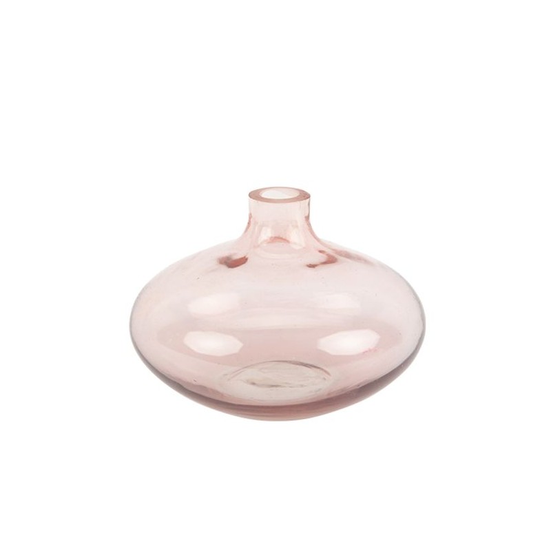 Vase verre fumé rose blush