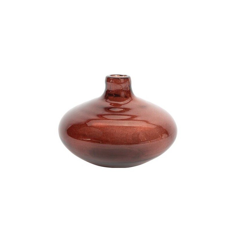 Vase IZAAC en Verre Fumé marron glacé