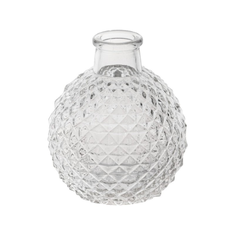 Vase boule transparent picot