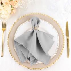 serviette de table argent