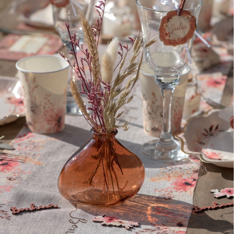 Vase en verre goutte terracotta