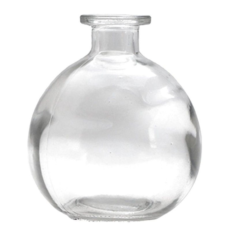 Vase boule en verre transparent