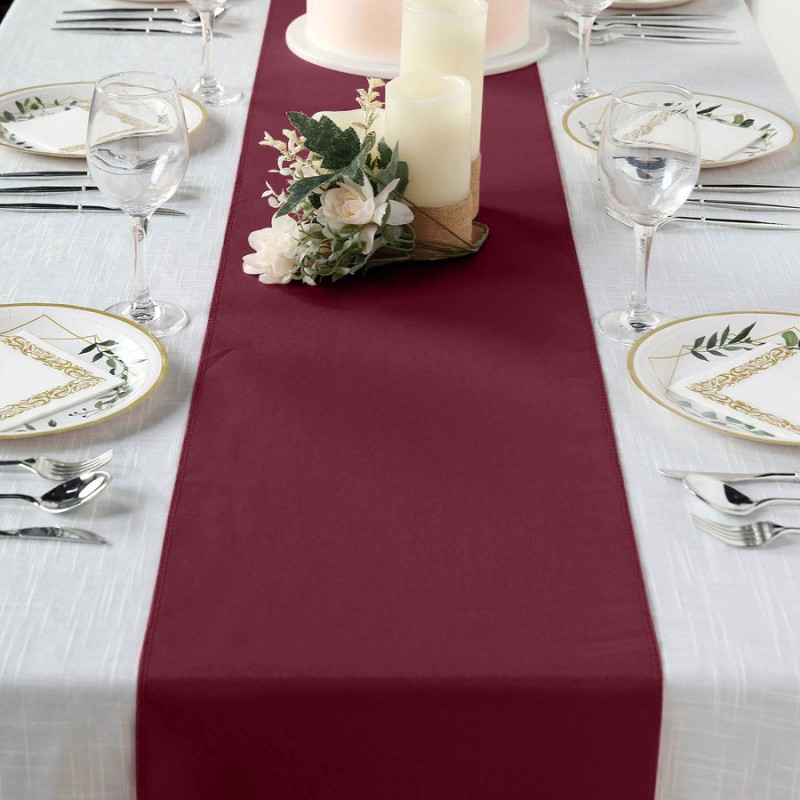 Chemin de table polyester bordeaux