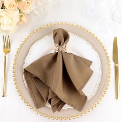 Serviette de table polyester taupe